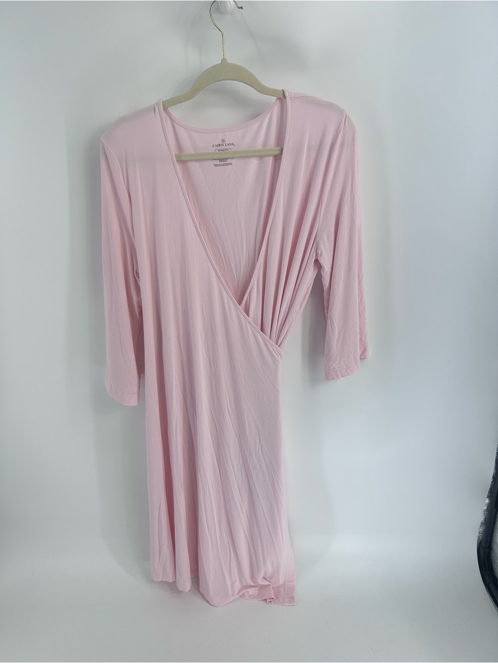Caden Lane Pink Bamboo Knit Maternity Robe